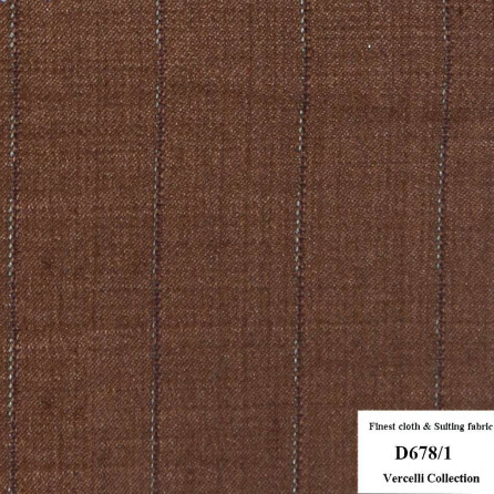 D678/1 Vercelli CXM - Vải Suit 95% Wool - Nâu Sọc